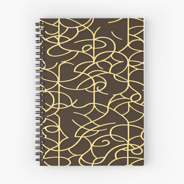Item preview, Geometric Abstract Swirls and Twirls Yellow Gold Color with Brown Background designed and sold by deniselynnimage.