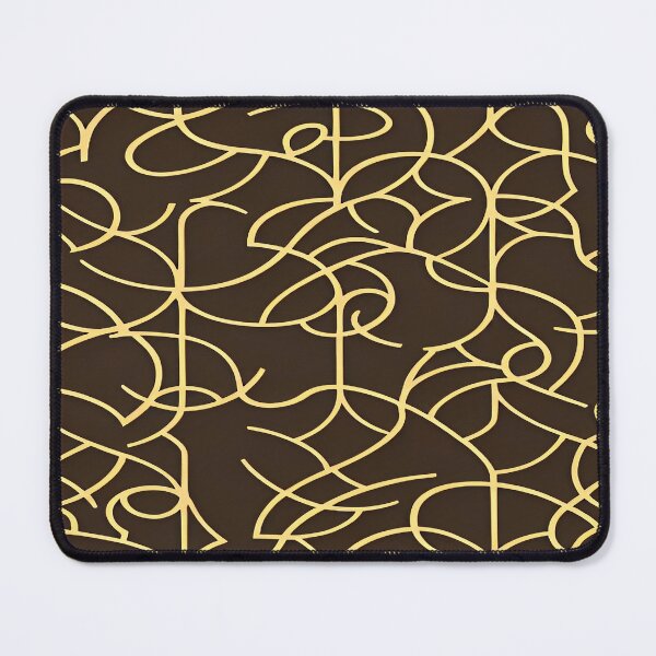 Item preview, Geometric Abstract Swirls and Twirls Yellow Gold Color with Brown Background designed and sold by deniselynnimage.