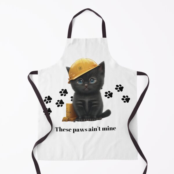 Item preview, Cat with hard hat- these paws ain't mine designed and sold by Infinite creative Boutique.