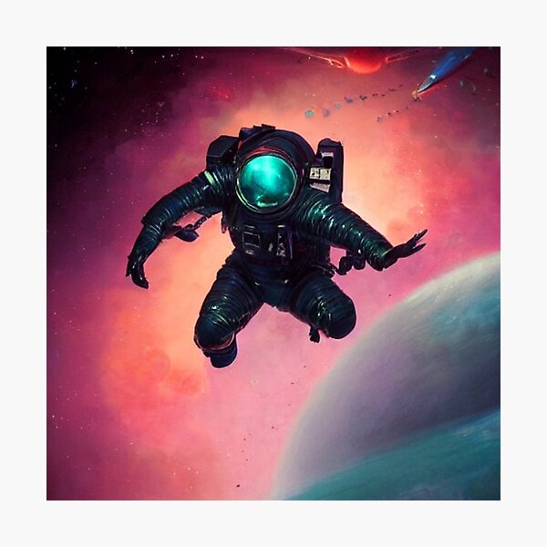 Astronaut Floating Through Outer Space Photographic Print
