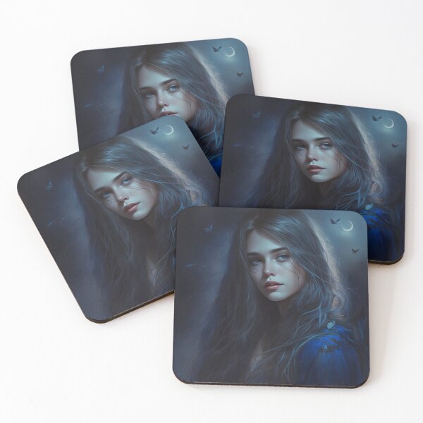 Item preview, portrait of a beautiful woman in a night forest designed and sold by CARLOS WONG NACARINO.