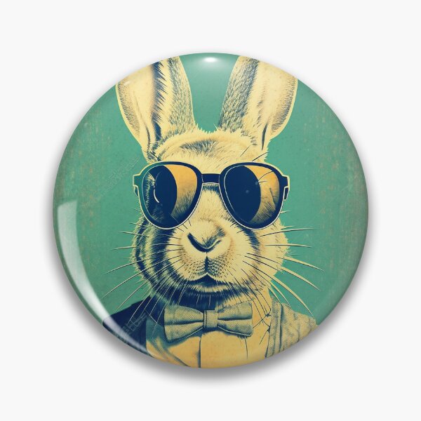 Item preview, Vintage retro cool Easter bunny wearing sunglasses designed and sold by EmeraldeaArt.
