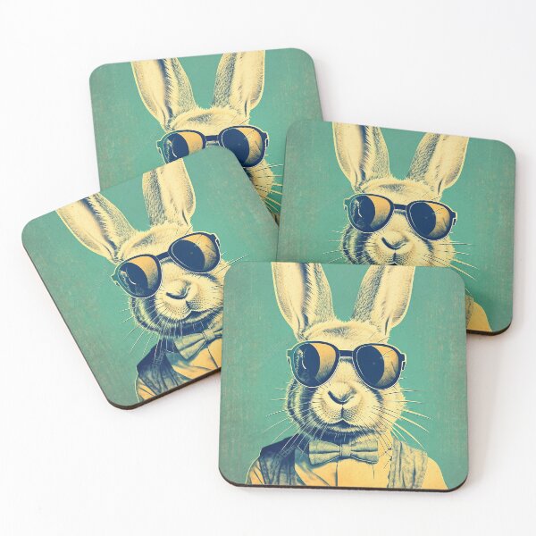 Item preview, Vintage retro cool Easter bunny wearing sunglasses designed and sold by EmeraldeaArt.