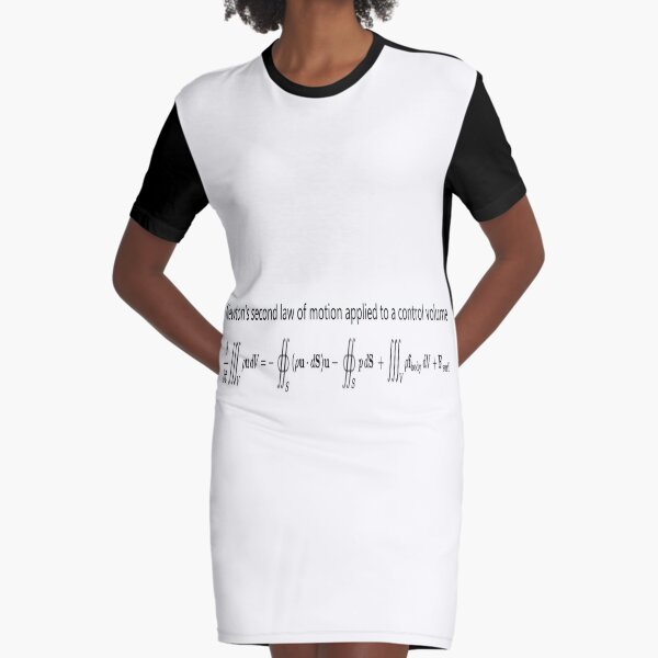 Newton's second law of motion applied to a control volume Graphic T-Shirt Dress