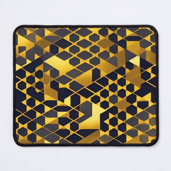 Item preview, Geometric Abstract Rectangular Triangle Shapes Yellow Gold Color with Brown Background designed and sold by deniselynnimage.