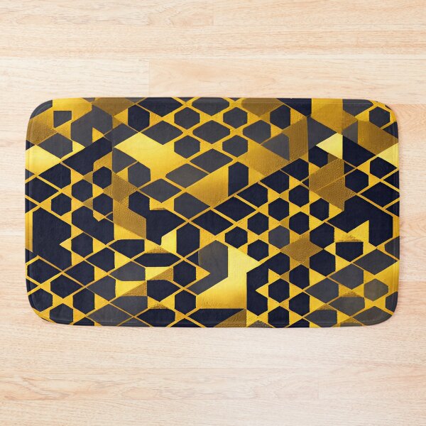 Item preview, Geometric Abstract Rectangular Triangle Shapes Yellow Gold Color with Brown Background designed and sold by deniselynnimage.