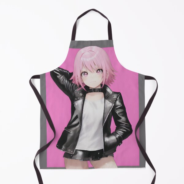 Item preview, Pink Haired Anime Girl in Leather Jacket designed and sold by thewolffpress.
