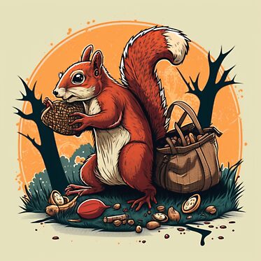 Cute Squirrel eating Nuts