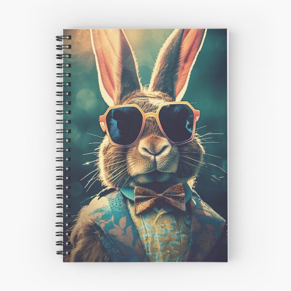 Item preview, Vintage aristocrat cool Easter bunny wearing sunglasses designed and sold by EmeraldeaArt.