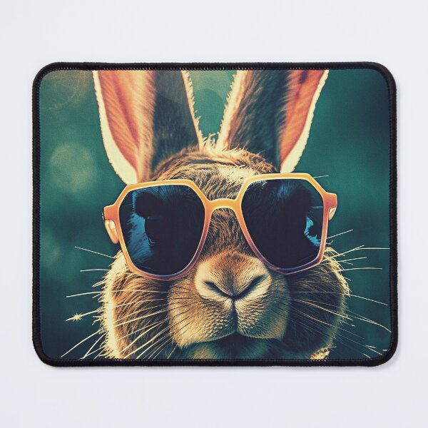 Item preview, Vintage aristocrat cool Easter bunny wearing sunglasses designed and sold by EmeraldeaArt.