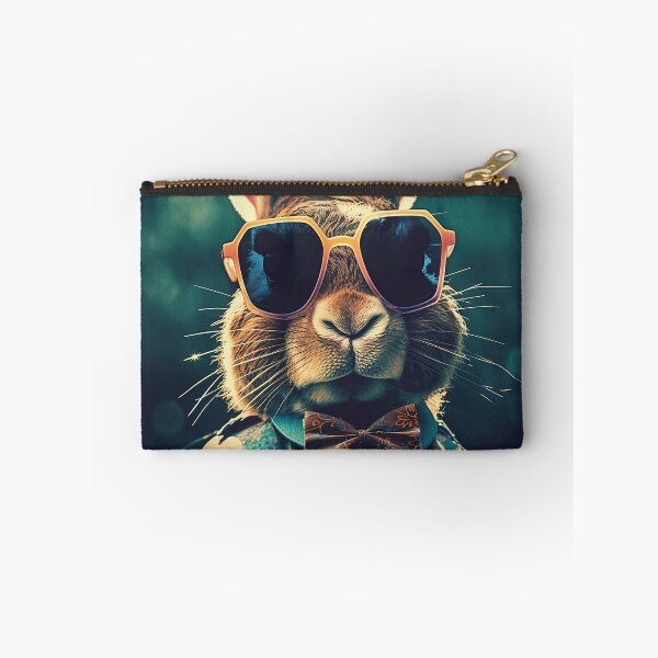 Item preview, Vintage aristocrat cool Easter bunny wearing sunglasses designed and sold by EmeraldeaArt.