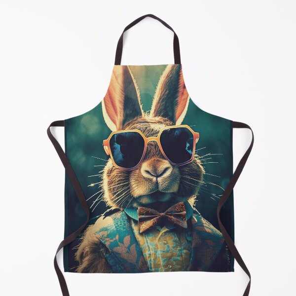 Item preview, Vintage aristocrat cool Easter bunny wearing sunglasses designed and sold by EmeraldeaArt.