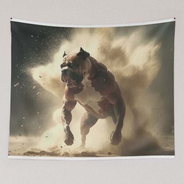 Item preview, Muscle Bound Action Pup - Tough Dog walking away from an Explosion designed and sold by ArtificialEye.