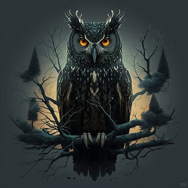 Art of Dark Angry Owl
