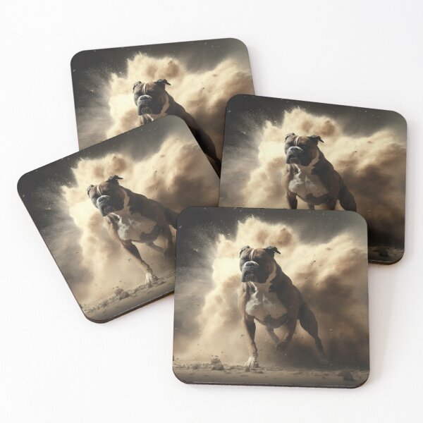 Item preview, Muscley Tough Action Pup - Tough Dog walking away from an Explosion designed and sold by ArtificialEye.