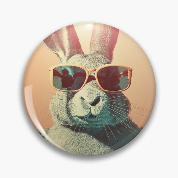Item preview, Retro Easter Bunny Chillaxing in the Grass, in sunglasses designed and sold by EmeraldeaArt.
