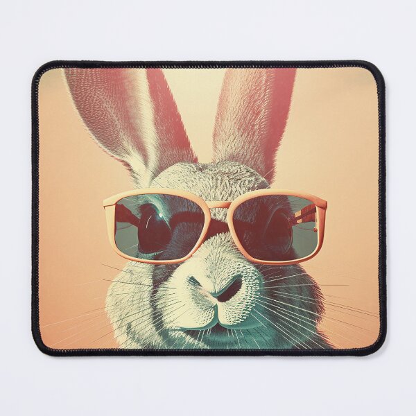 Item preview, Retro Easter Bunny Chillaxing in the Grass, in sunglasses designed and sold by EmeraldeaArt.