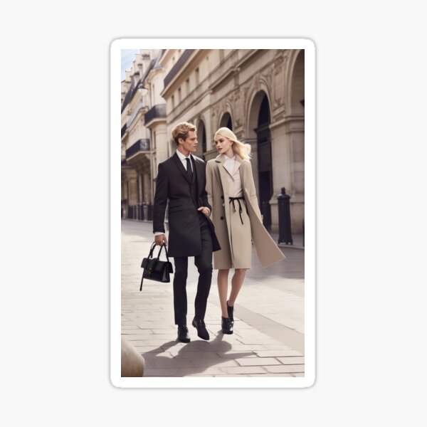 Young Couple Walking Sticker