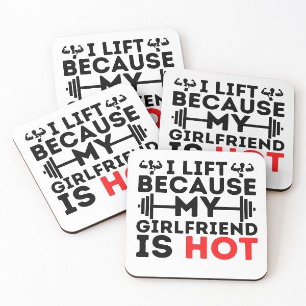 Item preview, I Lift Because My Girlfriend Is Hot Gym Workout Fitness Friends designed and sold by MouDantArts.