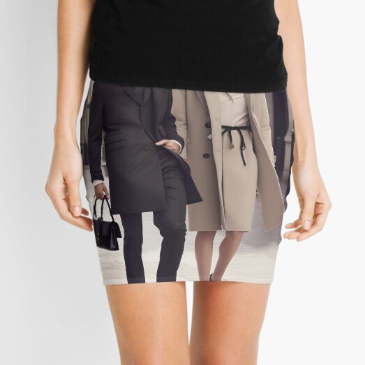 Young Couple Walking Mini Skirt