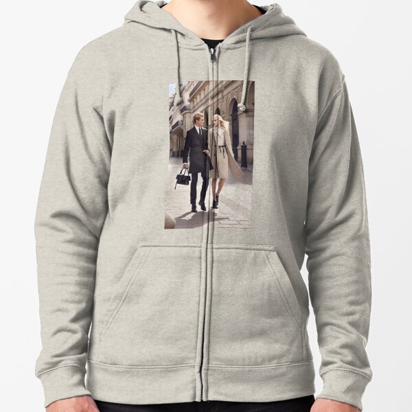 Young Couple Walking Zipped Hoodie