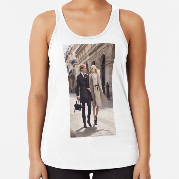 Young Couple Walking Racerback Tank Top