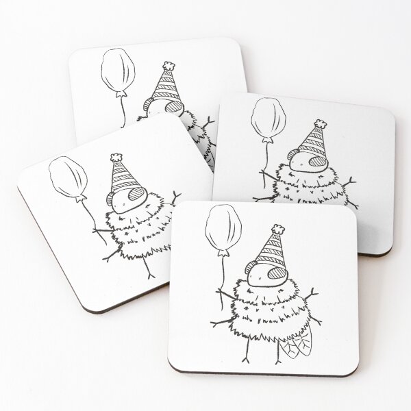 Item preview, cute birthday bee with a balloon designed and sold by sticky-turtle.