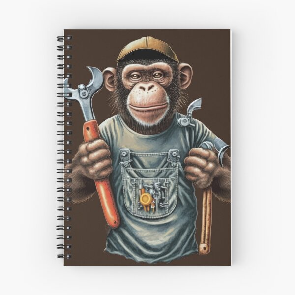 Aperçu de l'œuvre Travailler Tradie Monkey sur les outils créée et vendue par ArtificialEye.