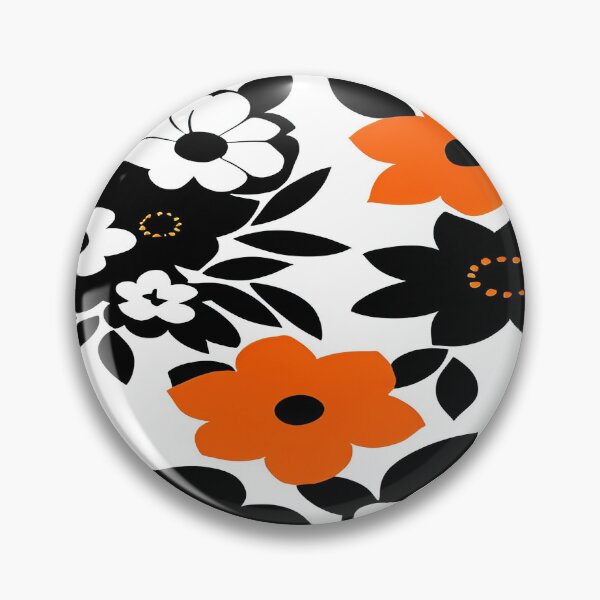 Item preview, Orange Black and White Floral Arrangement of a Botanical Garden  designed and sold by deniselynnimage.