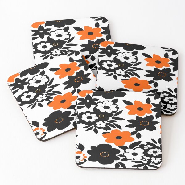Item preview, Orange Black and White Floral Arrangement of a Botanical Garden  designed and sold by deniselynnimage.