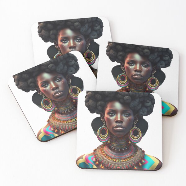 Item preview, Vibrant African Woman: A Colorful Portrait designed and sold by DreamPrint Collective.