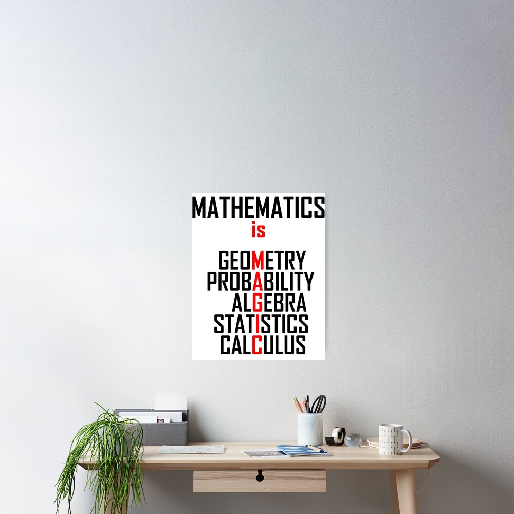 "Mathematics Is Magic Funny Maths Joke" Poster by theelements Redbubble