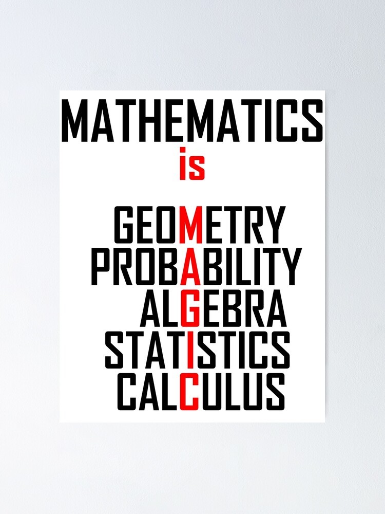 "Mathematics Is Magic Funny Maths Joke" Poster by theelements Redbubble