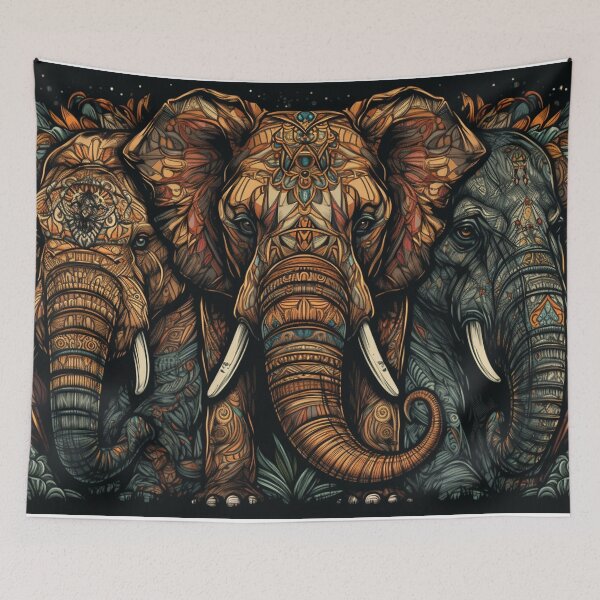 Item preview, Tribal Elephants designed and sold by DreamPuzzles.