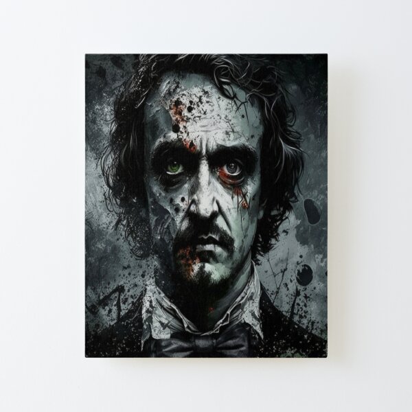 Zombie Edgar Allan Poe Canvas Mounted Print