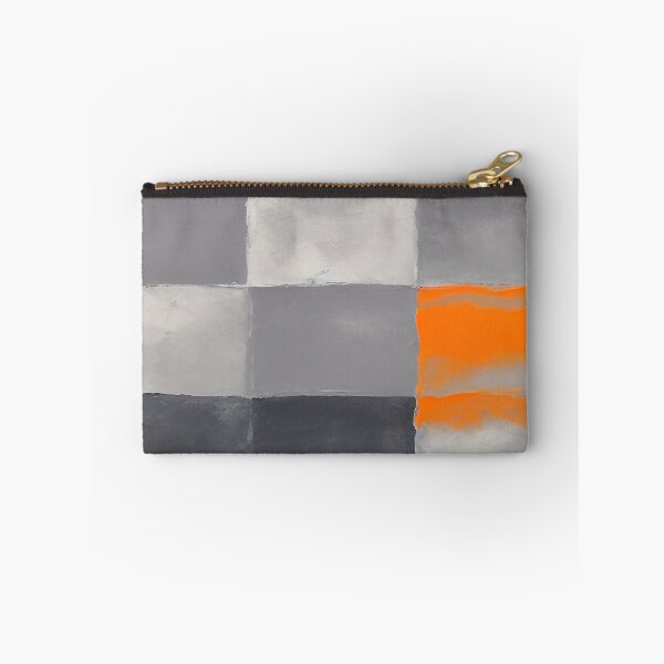 Item preview, Orange Black and Gray Geometric Rectangular Plaid designed and sold by deniselynnimage.