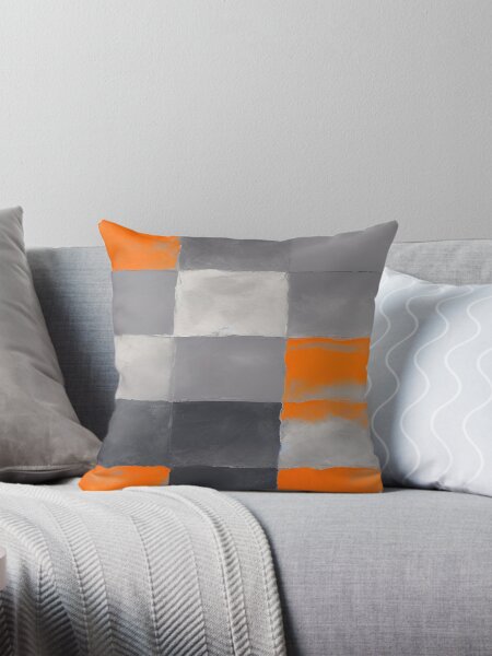 Item preview, Orange Black and Gray Geometric Rectangular Plaid designed and sold by deniselynnimage.