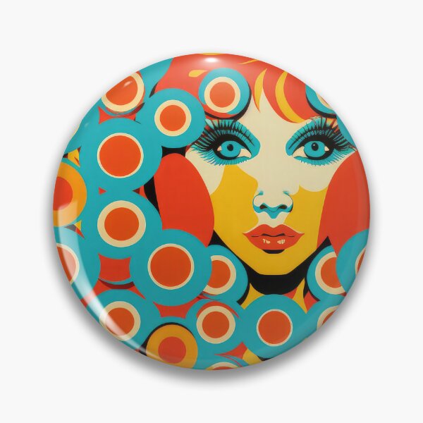 Item preview, Retro 60s 70s Vintage Orange and Teal Pattern designed and sold by Aurora Hues.