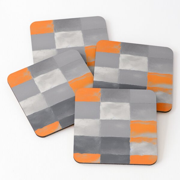 Item preview, Orange Black and Gray Geometric Rectangular Plaid designed and sold by deniselynnimage.