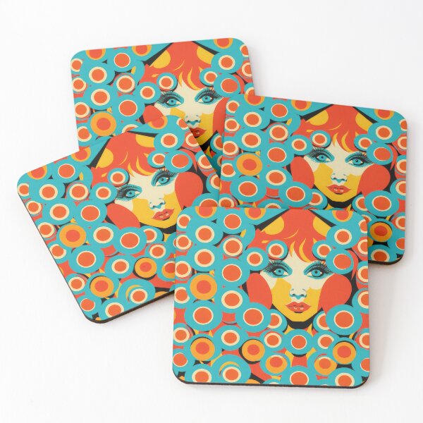 Item preview, Retro 60s 70s Vintage Orange and Teal Pattern designed and sold by Aurora Hues.