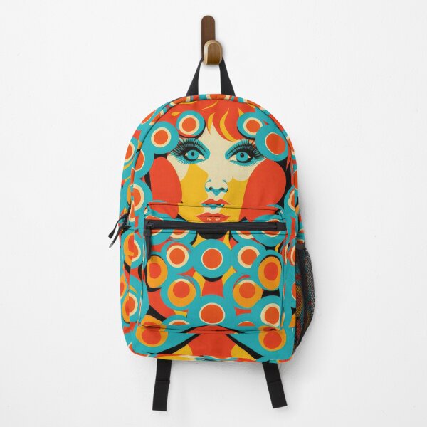 Item preview, Retro 60s 70s Vintage Orange and Teal Pattern designed and sold by Aurora Hues.