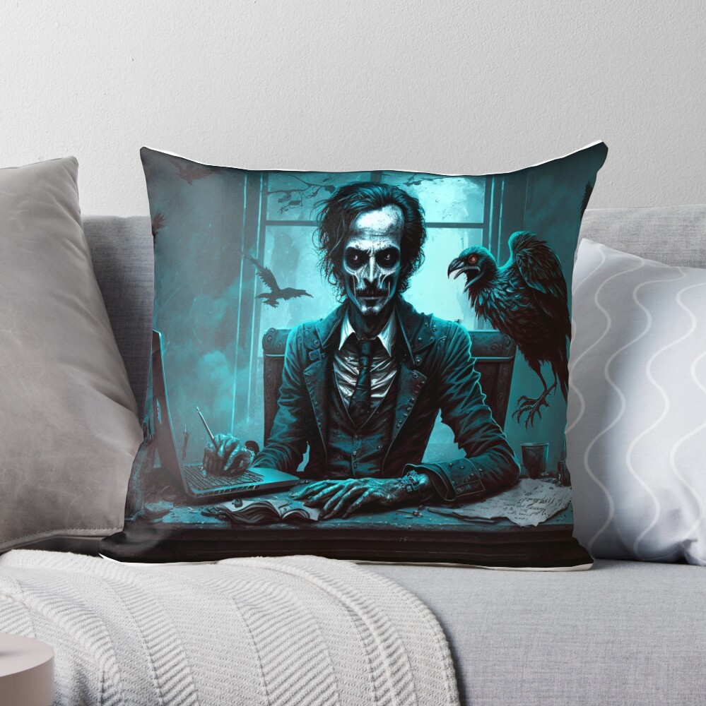 Gothic Edgar Allan Poe Decorative Throw Pillows