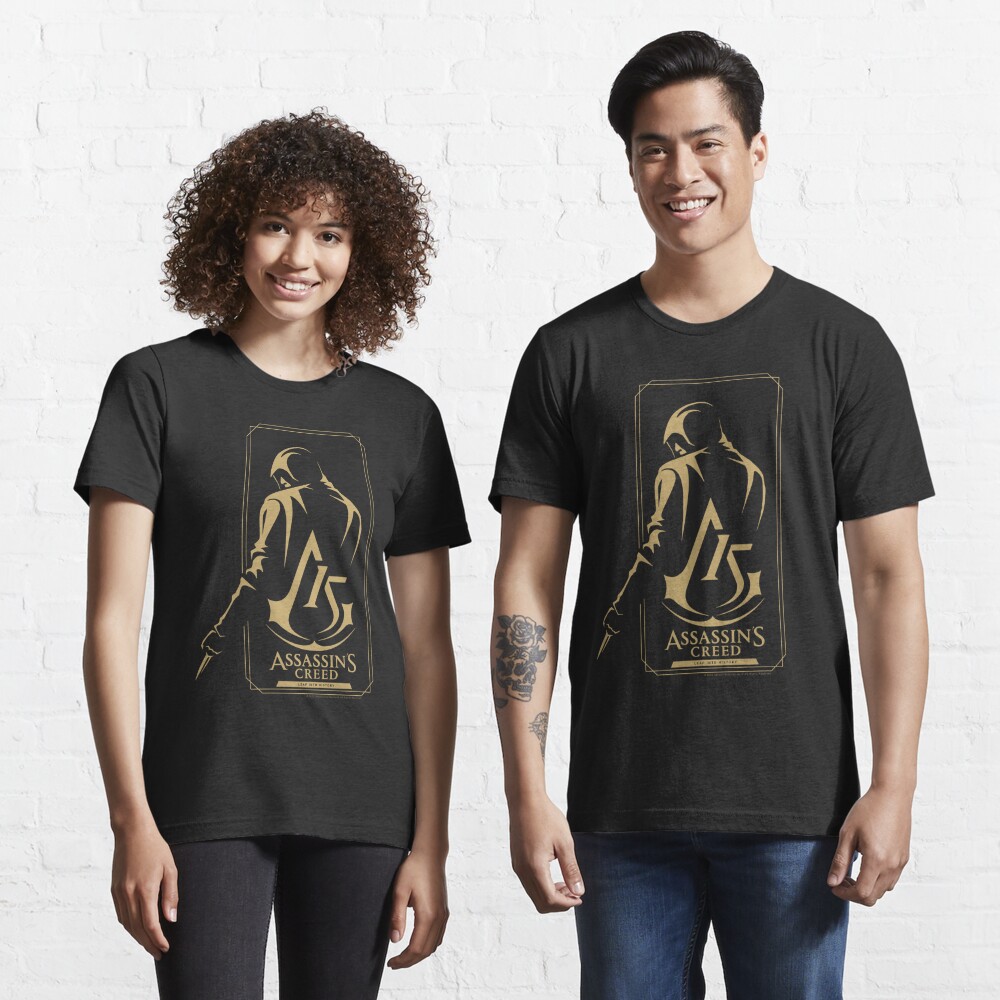 Disover Assassin's Creed 15th Anniversary Leap Into History Odyssey Gold Logo | Essential T-Shirt 