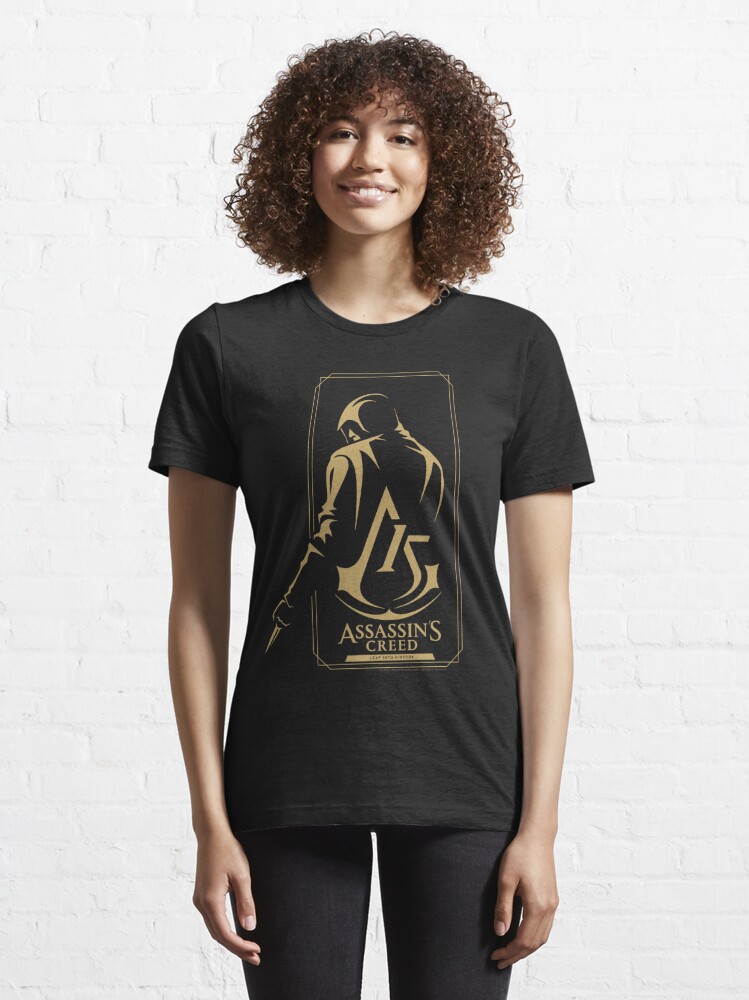 Discover Assassin's Creed 15th Anniversary Leap Into History Odyssey Gold Logo | Essential T-Shirt 