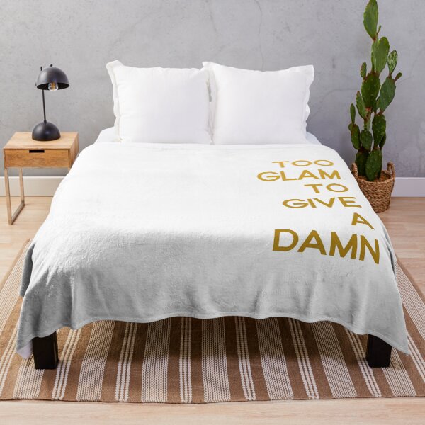 Item preview, Too Glam to Give a Damn - Gold on White designed and sold by TresChicXO.