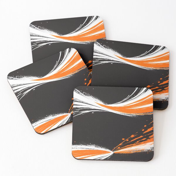 Item preview, Orange Black and White Painted Brush Strokes and Splashes designed and sold by deniselynnimage.