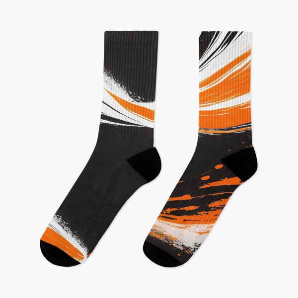 Item preview, Orange Black and White Painted Brush Strokes and Splashes designed and sold by deniselynnimage.