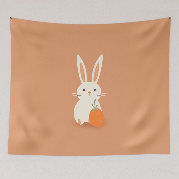 Item preview, Minimalist Bunny Holding a Carrot designed and sold by EmeraldeaArt.