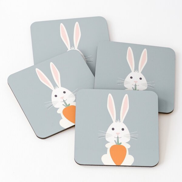 Item preview, Minimalist Bunny Holding a Carrot designed and sold by EmeraldeaArt.
