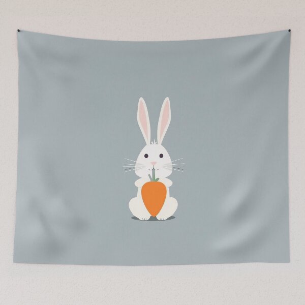 Item preview, Minimalist Bunny Holding a Carrot designed and sold by EmeraldeaArt.